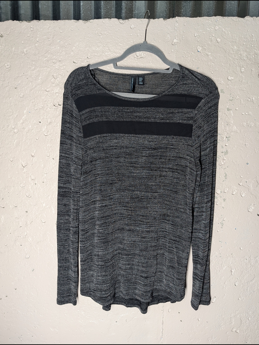 Cynthia Rowley Long Sleeve Mesh Detail Performance Wear Top